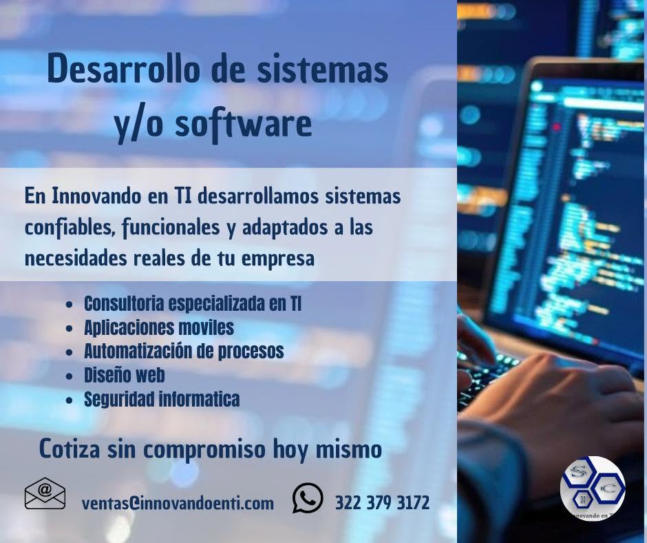 Desarrollo de sistemas y software en Innovando en TI